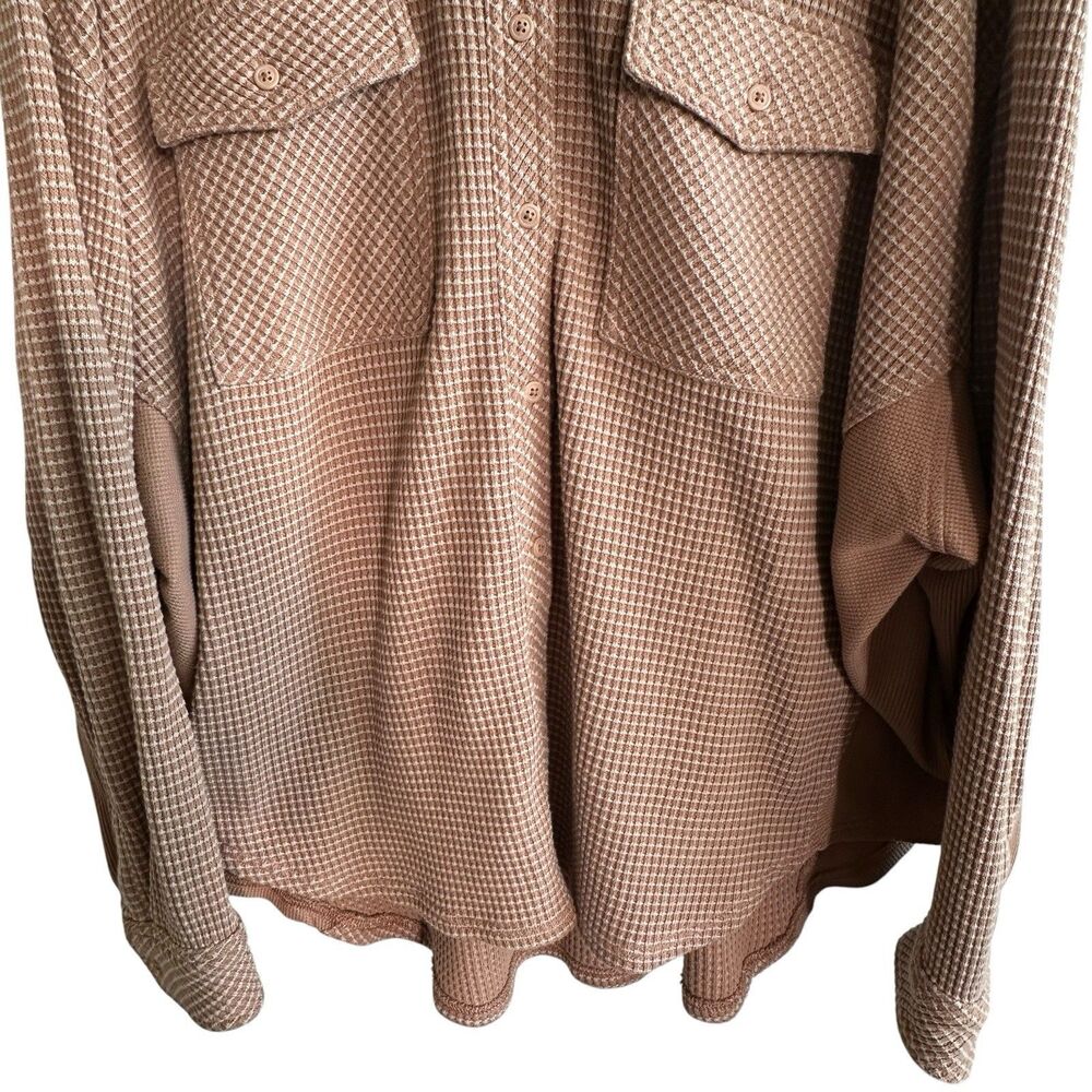 Aerie LumberJane Waffle Shirt Shacket XL Oversized Button Down Slouchy - Picture 7 of 8